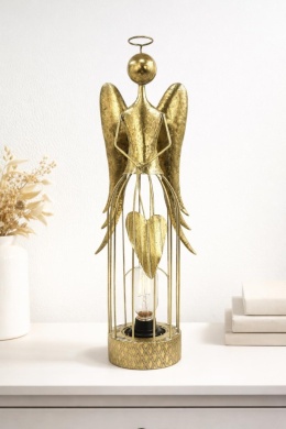 Anioł metalowy 55cm z sercem i oświetleniem (TY0219)-13%