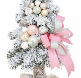 Choinka na kołeczku dekorowana śnieżona 50cm FELICITA (CHK-D-SG-50-FE)
