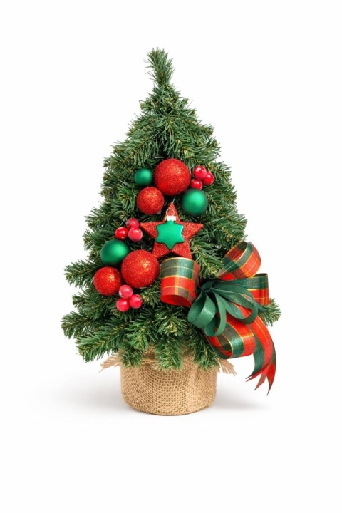 Choinka stożkowa dekorowana exclusive 40cm GREEN RED (CH-SD-EX-40-GR-R)