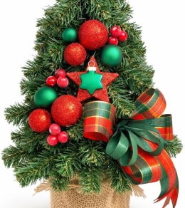Choinka stożkowa dekorowana exclusive 40cm GREEN RED (CH-SD-EX-40-GR-R)