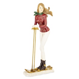 Figurka narciarka 27cm poliresing (181003)