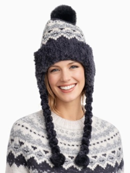 Black alpine hat with braids (600150599)