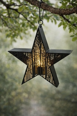 Gwiazda metalowa czarna wisząca /stojąca na t-lighta (IS0463) h:41/54*44*11cm-30%