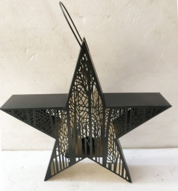 Gwiazda metalowa czarna wisząca /stojąca na t-lighta (IS0463) h:41/54*44*11cm-30%