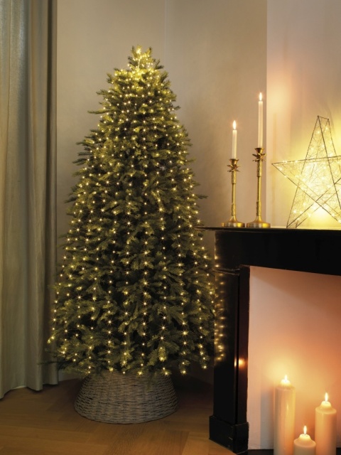 Lampki na zielonym druciku 832LED wiązka 240cm ciepłe flash (496145)