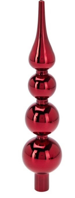 Szpic szklany 3 kule bordo błysk h:28x5,5cm (512286)