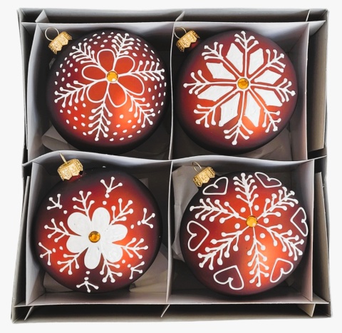 Bombki 100 dekorowane ornament op.4szt.: KOLEKCJA PIERNIKOWA -20%