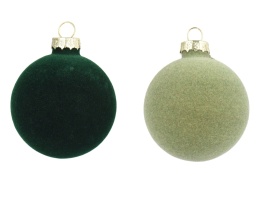 Kpl.4szt bombki szklane fi 10cm welur mix zieleń (062290)