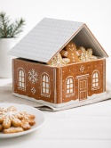 Pojemnik ceramiczny domek 20,5cm biały dach, otwierany (8284)