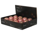 8cm dark pink glass bauble with a gold snowflake and pearls (071579)