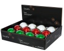 8cm glossy red glass bauble with holly sprigs (071478)
