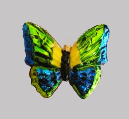 Bombka formowa: Motyl jubilerski z kamieniami niebieski (54) SZ