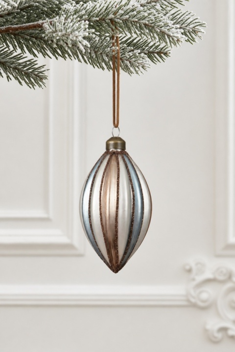 "Baroque" icicle glass ornament on a cord (071517)