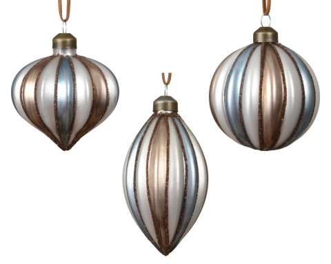 "Baroque" icicle glass ornament on a cord (071517)