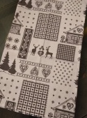 Bieżnik 40*150cm bawełniany biały z szarymi domkami (SJ6-415) -40%