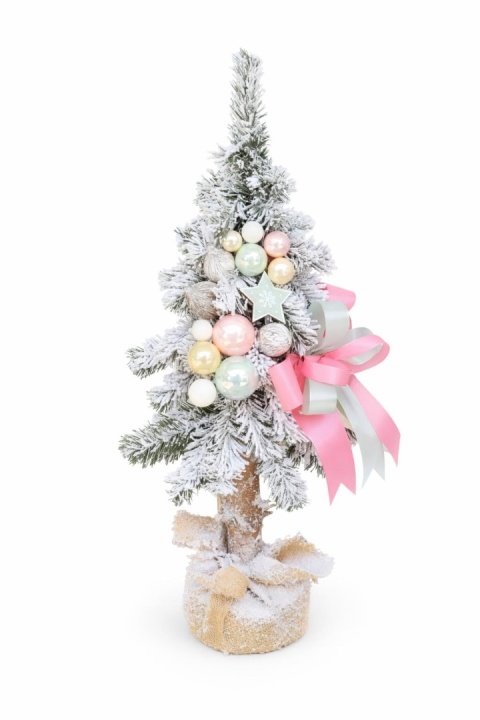 Choinka na kołeczku dekorowana śnieżona 65cm FELICITA (CHK-D-SG-65-FE)