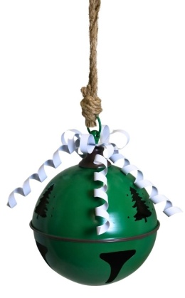 Dzwonek metalowy zielony maxi (7627) 25cm-20%