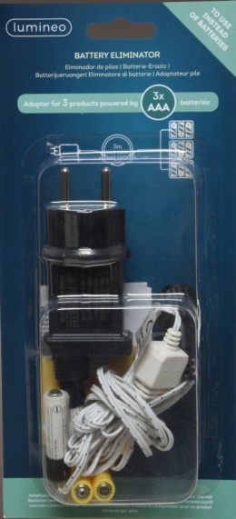 Battery eliminator for 3 AAA batteries (482726)