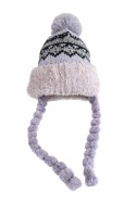 Czapka alpejska szara z warkoczami (600150599)