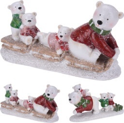 4 misie ceramiczne na śniegu (046797) h:12*21,5*6cm-20%
