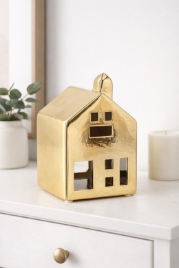 Ceramic house lantern gold small (RC26M186-25G) -20%