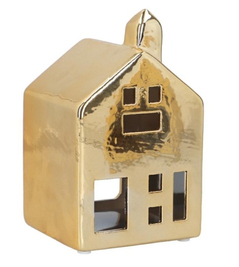 Ceramic house lantern gold small (RC26M186-25G) -20%