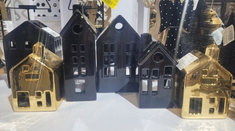 Ceramic house lantern gold small (RC26M186-25G) -20%