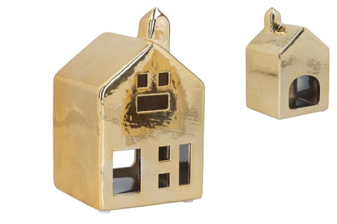 Ceramic house lantern gold small (RC26M186-25G) -20%