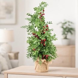 67cm jute tree with a mix of twigs and burgundy fruits (CV37234)