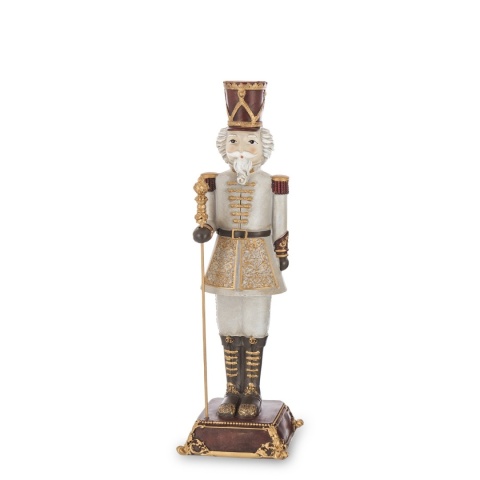 Dziadek do orzechów 31cm szary na podstawie poliresing (156567)