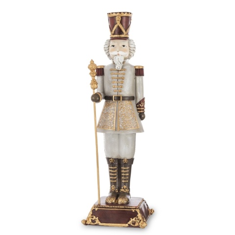 Dziadek do orzechów 31cm szary na podstawie poliresing (156567)