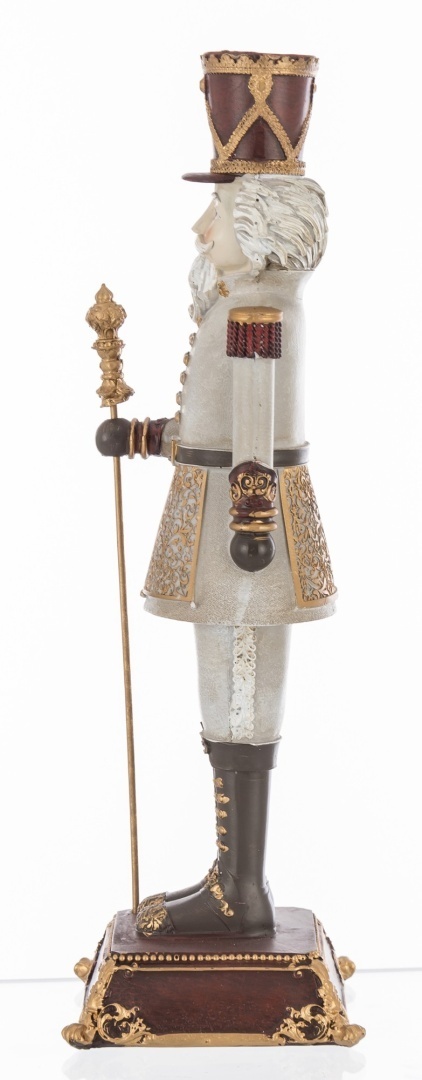 Dziadek do orzechów 31cm szary na podstawie poliresing (156567)