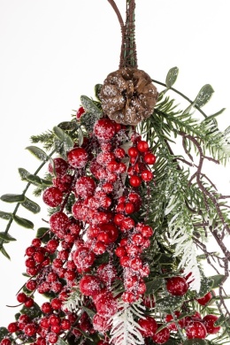 70 cm garland with red berries and mixed branches (180671) 70x23 cm