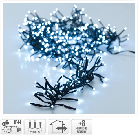 Girlanda świetlna 3000LED dł.22m zimna 8 funkcji czarny kabel (AX8550070)