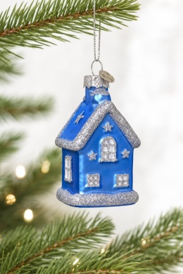 Glass ornament: Blue house (123958)