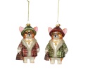 Glass ornament: Dog in glasses and a red coat (124013)