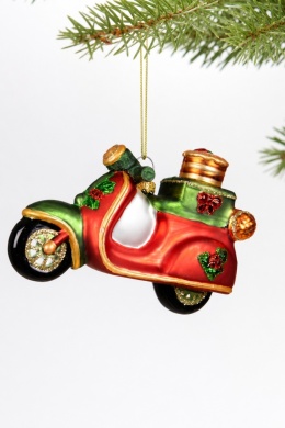 Glass ornament: Christmas scooter (124007)