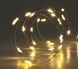 Lamps on wire 100LED warm 495cm battery timer (AX9730540) 3xAA bat.