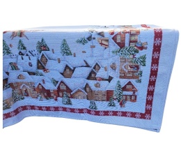 Obrus Basic 140x240cm Zaprzęg Mikołaja nad miastem (123)