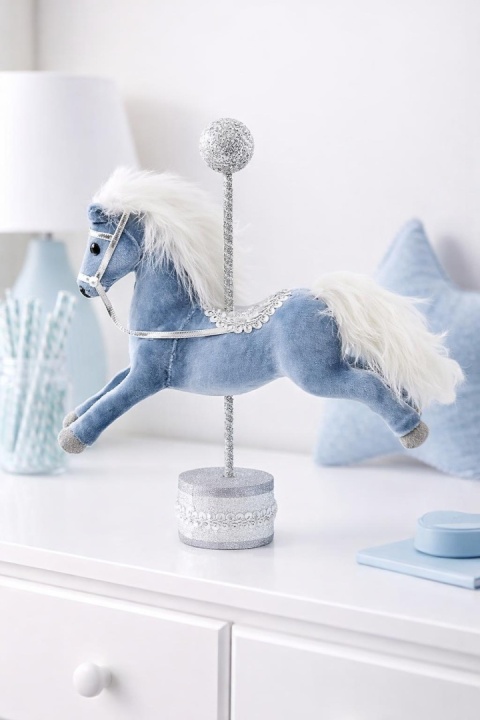 Konik karuzelowy niebieski welur (TG65396) -30%