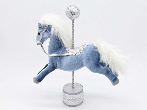Konik karuzelowy niebieski welur (TG65396) -30%