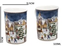 Kpl. 2-ch kubków ceramicznych "świąteczna wioska" (PG-19802) w ozdobnym pudełku