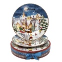 Kpl. 2-ch talerzy ceramicznych "świąteczna wioska" fi19cm (PG-19864) w ozdobnym pudełku