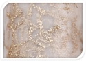 Organza biało-złota śnieżynki 30x500cm (523842)