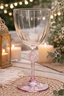 Wine glass 270ml colored glass yellow and pink (046000560)