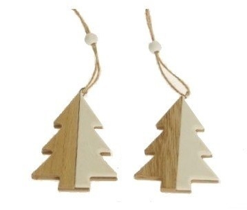 Set of two wooden pendants, 3 patterns (TG43696) -40%