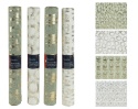 Materiał dekoracyjny len khaki złote renifery i choinki (463453) 35x200cm