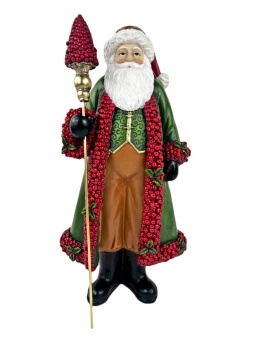 Mikołaj ceramiczny 42cm w zielonym płaszczu (RF0304)