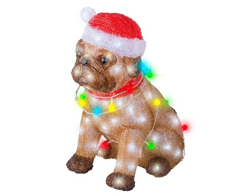 Acrylic dog 100 LED with colorful LED balls (491321)