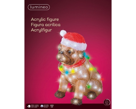 Acrylic dog 100 LED with colorful LED balls (491321)